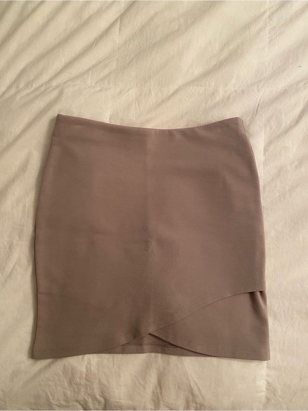 Talula Taupe Asymmetric Mini Skirt
